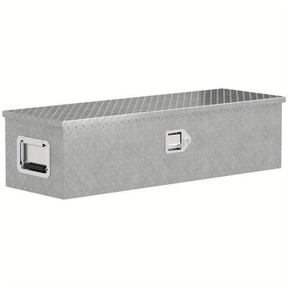Aluminium Opbergkist – Gereedschapskist – Transportkoffer – Aanhangerkist – Toolbox – Lichtgewicht en Duurzaam – Met Slot en Handgrepen 99x33x25,5 cm