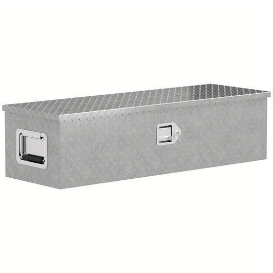 Aluminium Opbergkist – Gereedschapskist – Transportkoffer – Aanhangerkist – Toolbox – Lichtgewicht en Duurzaam – Met Slot en Handgrepen 99x33x25,5 cm