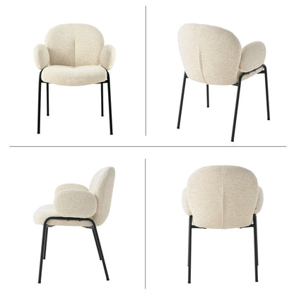 Set van 2 Chic Scandinavische Accentstoelen – Gebogen Design met Verstelbare Poten – Groen, Stijlvol en Comfortabel