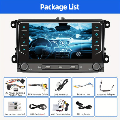 Autoradio – Multimedia Unit – Car Stereo – Navigatiesysteem – Touchscreen Radio – 7 Inch IPS Display – Android 14 Systeem – Inclusief Achteruitrijcamera en Microfoon