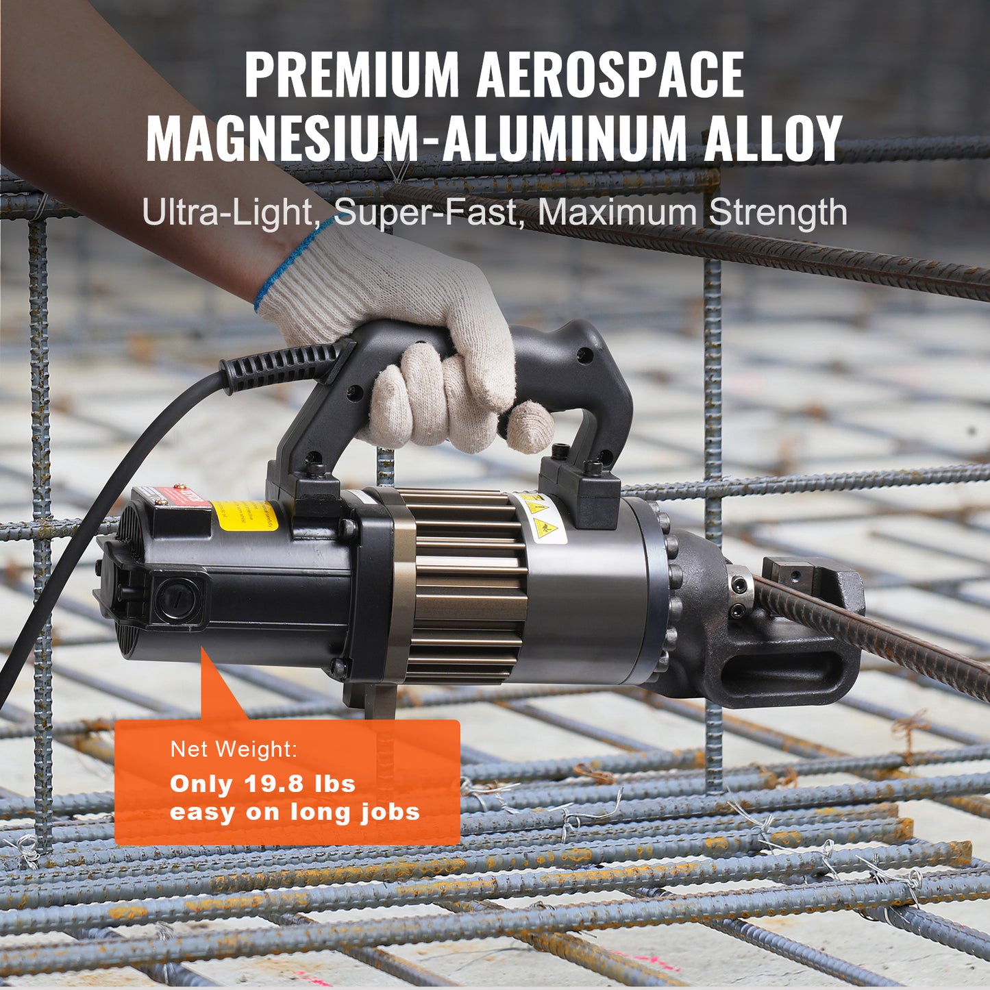 Elektrische Betonstaalsnijder – Hydraulische Staalknipper – Rebar Cutter – Staalknipper – Betonstaal Knipmachine – 1000W Motor – Aluminium Behuizing – Zwart