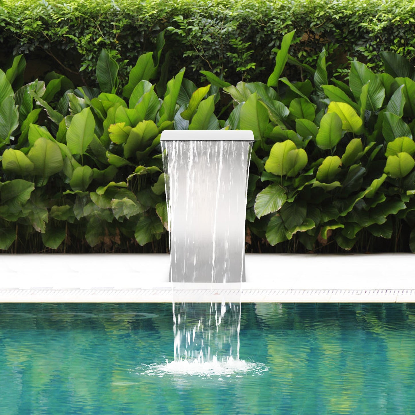 Zwembadfontein – Waterval Fontein – Vijverfontein – Tuinfontein – Waterornament – Roestvrij Staal – Burr-Free Oppervlak – Schroefdraadverbinding 30x60 cm