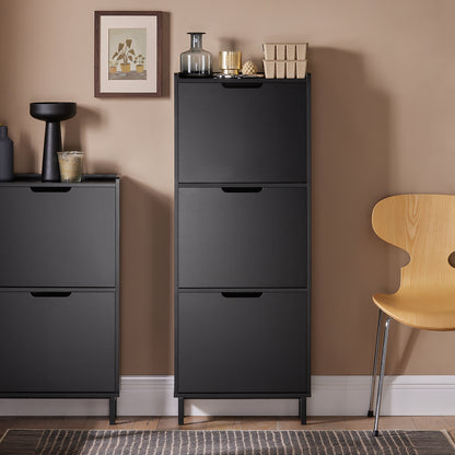 Schoenenkast – Schoenrek – Schoenopberger – Schoenendoos – Hal Kast – 3 Deuren – Compact 19 cm Diep – Ventilerend Ontwerp