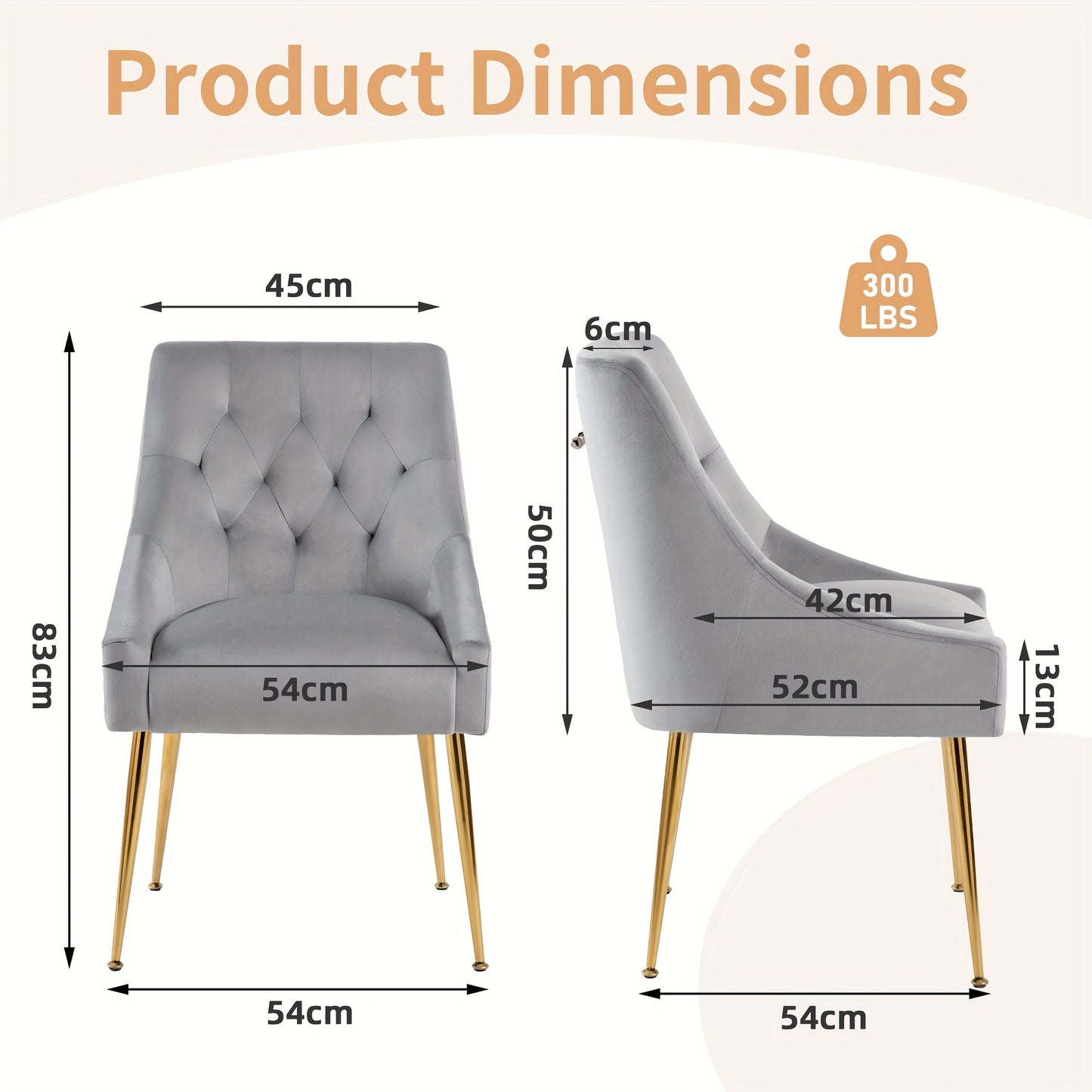 Velvet Stoelen – Eetkamerstoelen – Bureaustoelen – Dining Chairs – Zitstoelen – Set Van 2 – Metalen Poten – Zachte Gewatteerde Zit – Geschikt Voor Harde Vloeren – Cyan