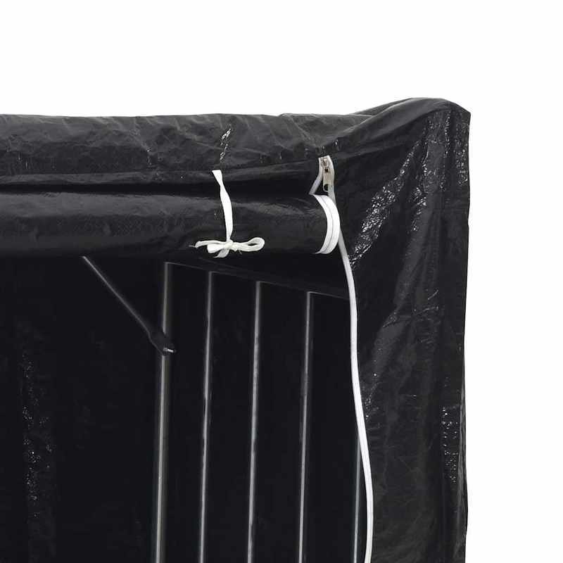 Houtopslag – Haardhoutrek – Brandhoutrek – Houtberging – Buitenrek – Roestvrijstalen Frame – Waterafstotende Regenkap 200,5x60,5x110,5 cm
