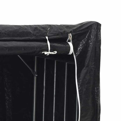 Houtopslag – Haardhoutrek – Brandhoutrek – Houtberging – Buitenrek – Roestvrijstalen Frame – Waterafstotende Regenkap 200,5x60,5x110,5 cm