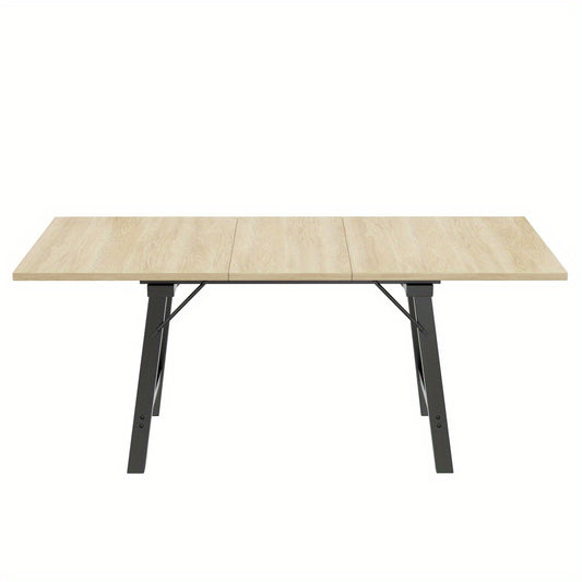 Uitschuiftafel – Uitbreidbare Eettafel – Telescopische Tafel – Houten Tafel – Verlengbare Tafel – MDF Met Natuurlijk Hout – Geschikt Voor 4-6 Personen