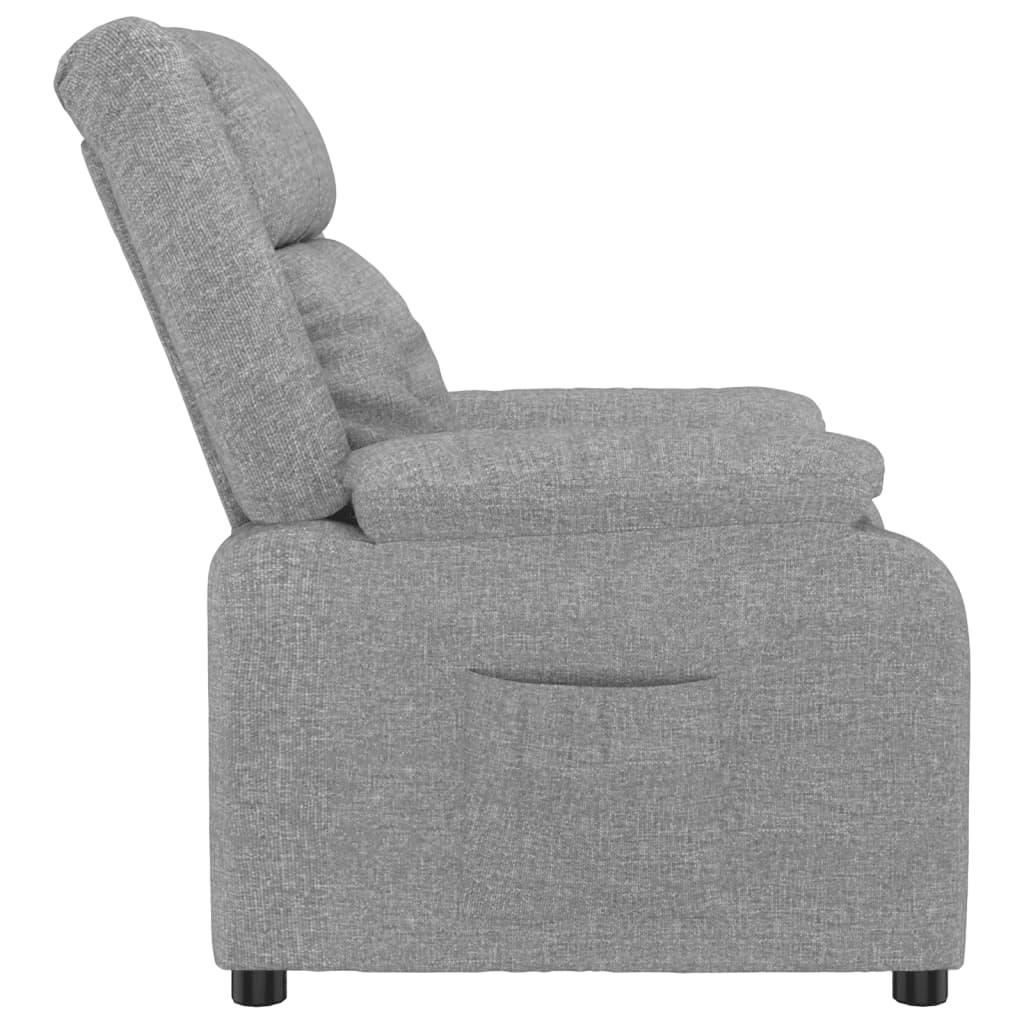 Relaxstoel – Fauteuil – Lounge Stoel – Verstelbare Stoel – Leunstoel – Lichtgrijs – 3 Verstelbare Standen – Stevig Hout-Metaal Frame