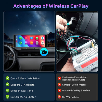 Draadloze Car Player – Auto Multimedia Speler – Android Auto Radio – CarPlay Systeem – 10,26-Inch IPS Touchscreen – Full HD Display – Stemcontrole & Mirror Link