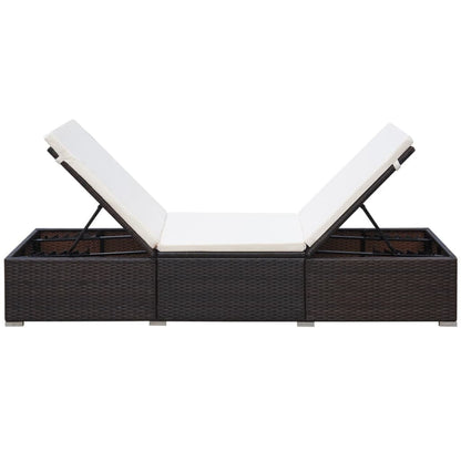 Poly Rattan Loungebank – Tuinbank – Ligbed - Loungeset – Ligstoel - Outdoor Bank – Instelbaar – Waterbestendig PE Rattan – Gepoedercoat Stalen Frame