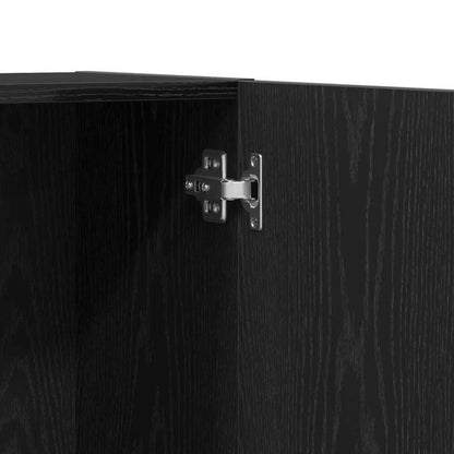 Opbergkast – Opbergmeubel – Kast – Opbergkast Voor Kantoor – Zwarte Eikenhout Composiet – 60x32x190 cm – Stijlvol En Ruim – Duurzaam En Verplaatsbaar