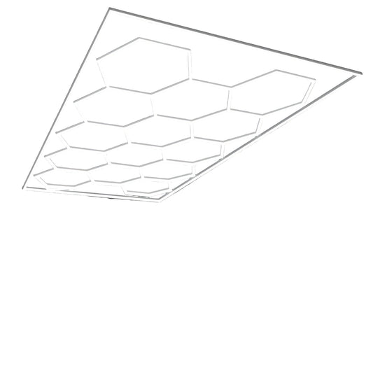 Garagelamp – LED Plafondlamp – Werkplaatslamp – Kelderverlichting – Garageverlichting – Hexagon Design – 712W 168000 Lumen 6500K – 14 Panelen Met Montagebeugel