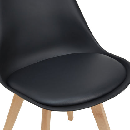 Eetkamerstoel – Stoel – Keukenstoel – Zwarte Stoel – Stoelset 6 Stuks – PU Kunstleer – Massief Beukenhout – 81x49x57 cm – Zithoogte 45 cm