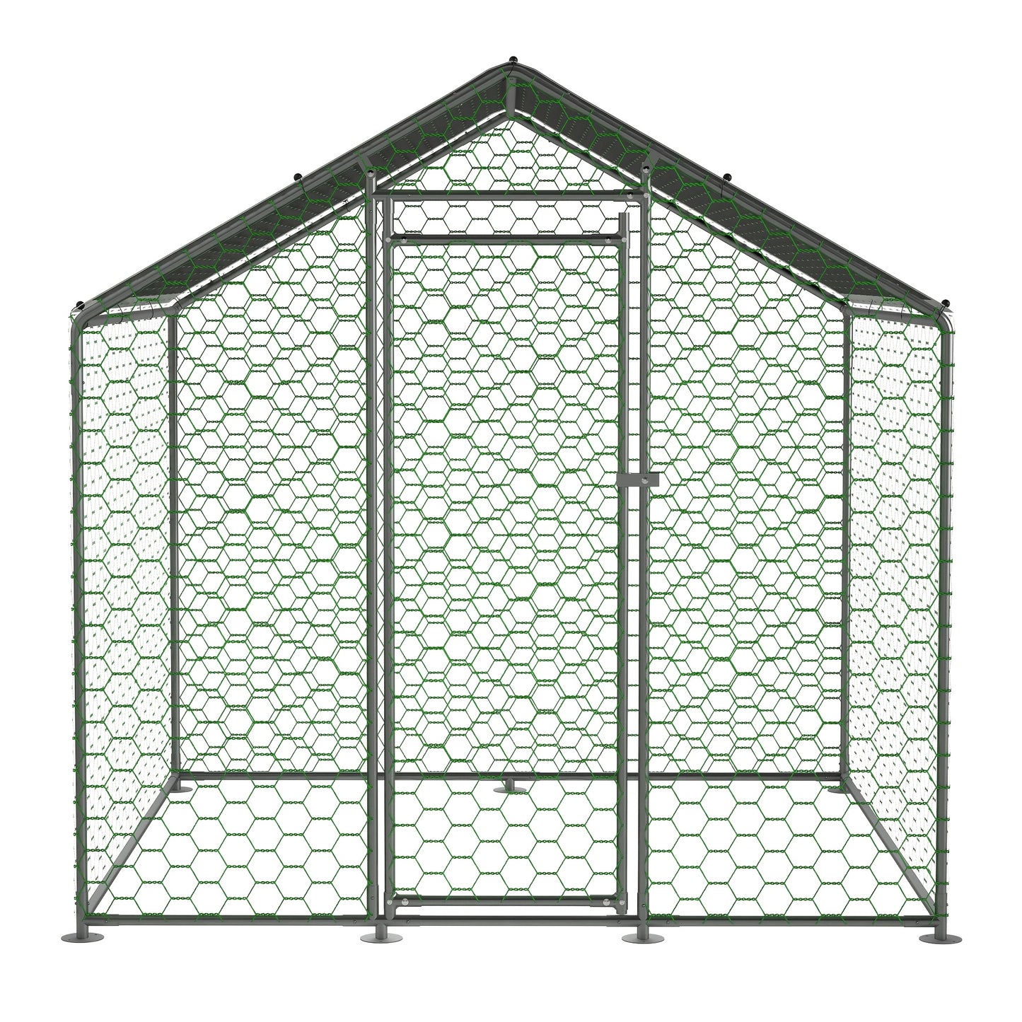 Kippenhok – Kippenren – Buitenren – Dierenren – Pluimveeverblijf – 2x2 Meter – Gegalvaniseerd Stalen Frame – Waterdichte PE Hoes