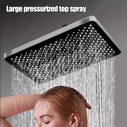 Gunmetal Grijze Douche Set – Regendouche – Handdouche – Badkranen – Douchekraan – 8 Inch Regendouchekop – 4-Function Badkraaanset – Messing Mengkraan – Wandmontage – Inclusief Doucheverlichting