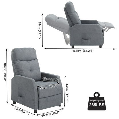 Relaxstoel – Fauteuil – Loungestoel – Zitzak – Relaxfauteuil – Lichtgrijs – Ergonomisch Ontwerp – Handmatig Verstelbare Rugleuning