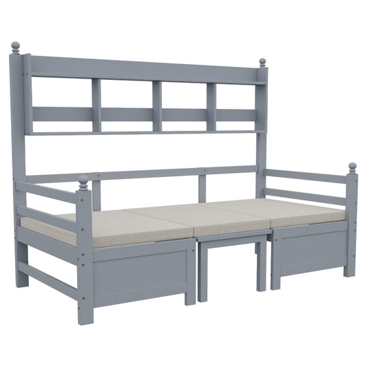 Bedframe Opslag – Opbergbed – Gestoffeerd Bed – Tweepersoonsbed – Slaapkamermeubel – 140x200 cm – Beige Gestoffeerd – Geïntegreerde Opberglade – Geen Montage Nodig