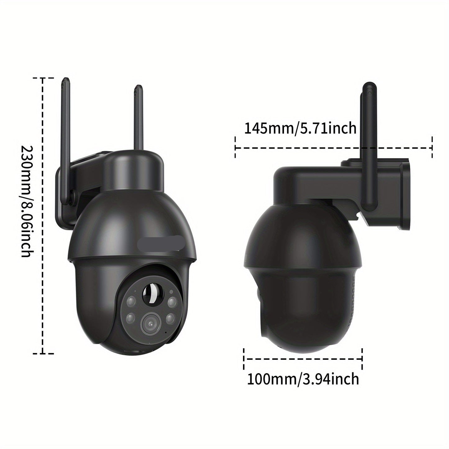 Beveiligingscamera – Draadloze Camera – Zonnecamera – Slimme Beveiliging – 360° Draaibaar – 3MP HD Resolutie - set van 4 Stuks