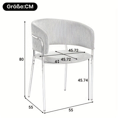 Eetstoel – Eetkamerstoel – Kuipstoel – Stoel – Meubel – Modern Design – Grijze Zitting Met Wit Marmer Onderstel – Onderhoudsvriendelijk & Compact