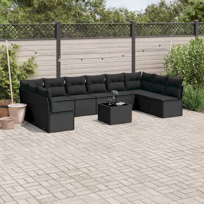 Loungeset – Loungesets – Tuinset – Loungesofa – Buitenmeubel – Zwarte Loungeset Met Tafel – Weerbestendig PE-Rattan – Afneembare Wasbare Kussenhoezen