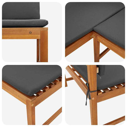 Tuinbank – Buitenbank – Parkbank – Hoekbank – Zitbank – Massief Acaciahout – Weerbestendig – Inclusief Comfortabele Kussens – 140x100x91 cm