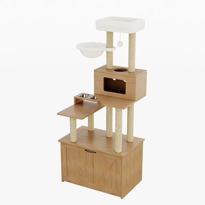 Krabpaal – Kattenboom – Kattenhuis – Krabmeubel – Krabtoren – Ruime Platforms – Aluminium Frame – 80x50x173 cm – Ruimtebesparend Design