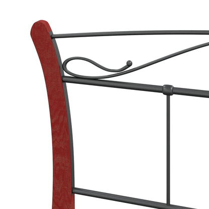 Bedframe – Bedframe Metalen Frame – Tweepersoonsbed – Bedombouw – Slaapbank – 120x200 cm – Gepoedercoat Staal – Donker Hout Accent