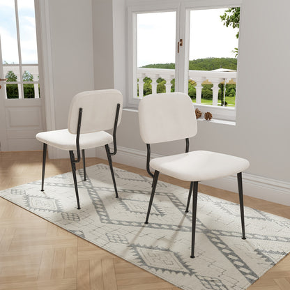 2pcs Dining Chair Set, Commercial Velvet Chair 2pcs - Split Back Design, Metal Legs and Wipeable Fabric, Heavy-Duty Banquet/Wedding/Hotel Chair 47cm High