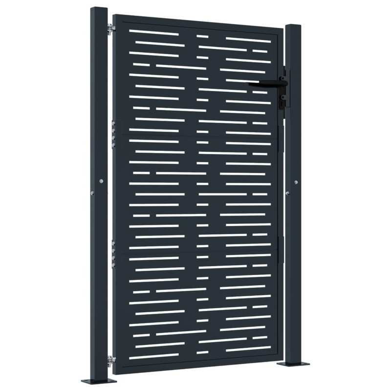Tuinpoort – Hekpoort – Tuindeur – Schuttingdeur – Metalen Poort – Duurzaam Metaal – 104x155 cm – Antraciet Afwerking