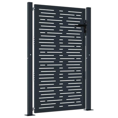 Tuinpoort – Hekpoort – Tuindeur – Schuttingdeur – Metalen Poort – Duurzaam Metaal – 104x155 cm – Antraciet Afwerking