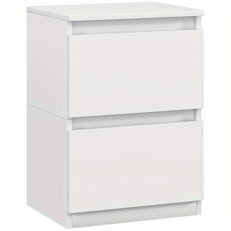 Nachtkastje – Nachtkast – Bijzettafel – Ladekastje – Opbergkastje – 2 Lades – Compact 40x32x56 cm – Melamine Coating Wit