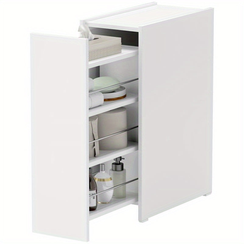 Compact badkamerkastje – badkamermeubel – badkamerkast – opbergkastje – kast met lades – ruimtebesparend – duurzaam hardhout – wit – 47x25x66,5 cm