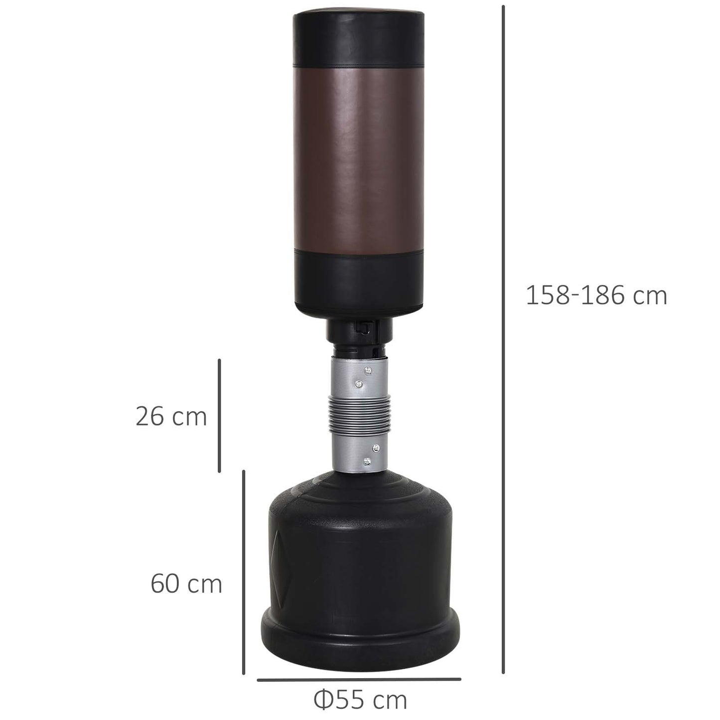 Bokszak – Standbox – Boksdummy – Trainingszak – Bokstrainer – Verstelbaar 158-186 cm – Stevige Verzwaarde Standaard – Optimale Padding & Bewegingsophanging