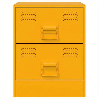 Nightstands 2pcs 34.5X39X44 Cm Steel Yellow