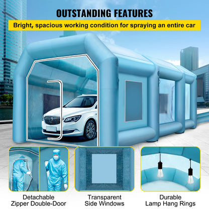 Opblaasbare Spuitcabine – Mobiele Verfspuit Tent – Auto Spuitcabine – Spuitbox – Lakruimte – 9x6x4 Meter – Duurzaam Oxford Doek – Krachtige Ventilatoren & Filter