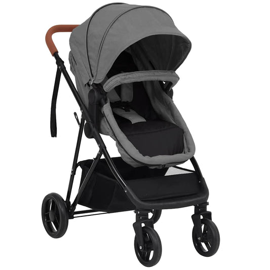 Buggy – Wandelwagen – Plooibuggy – Reisbuggy – Kinderwagen – 2-in-1 Multifunctioneel – Stalen Frame – Verstelbare Zitting – Lichtgrijs