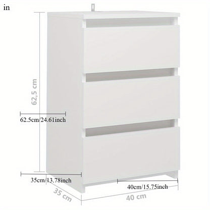 Nachtkastje – Bijzettafel – Ladekast – Bedtafeltje – Opbergkast – Wit – Set Van 2 – Hout – 40x35x62,5 cm – Compact En Robuust