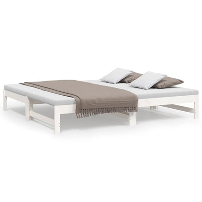 Slaapbank – Bedbank – Logeerbed – Zitbank – Houten Bank – Massief Dennenhout – 195,5x179x30 cm – Ruimtebesparend & Ventilerend Lattenbodem