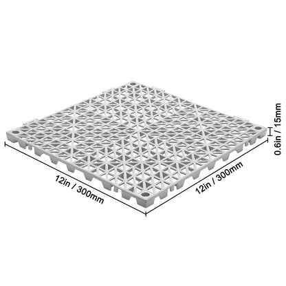 Modulaire Drainagematten – Drainage Tegels – Antislip Matten – Waterafvoer Vloermatten – PVC Legplaten – 50 Stuks 30x30 cm – Duurzaam en Eenvoudig Koppelbaar – Grijs