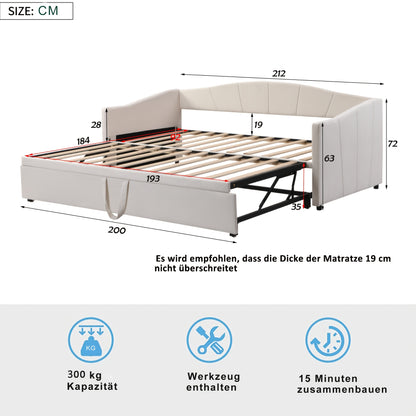 Opbergbed – Bedframe – Opbergbedlade – Slaapbed – Bed met lades – Modern wit – Ruimtebesparend ontwerp – Geschikt voor matras 140x200 cm