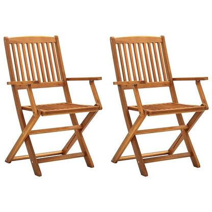 Foldable garden chairs 2pcs of solid wood acacia Add a touch of rustic charm to your dining room, garden, or terrace with this wooden garden chair! If you're looking for durable garden furniture, this is the ideal choice. It'