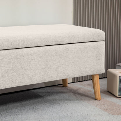 Opbergbank – Opbergkist – Zitbank – Halbank – Opbergbox – Linnen Look – 120 kg Draagvermogen – 110x39x45 cm
