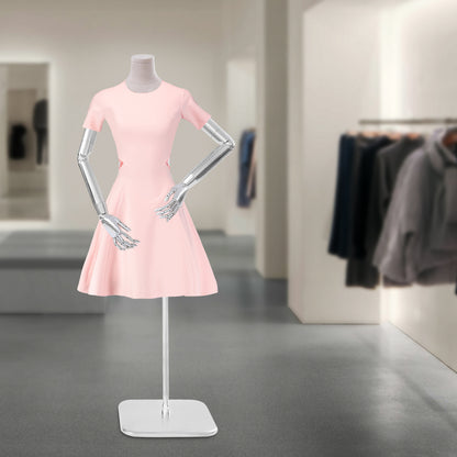 Female Dress Form Display, Clothing Store Female Dress Display Props, Adjustable Height Clothing Form