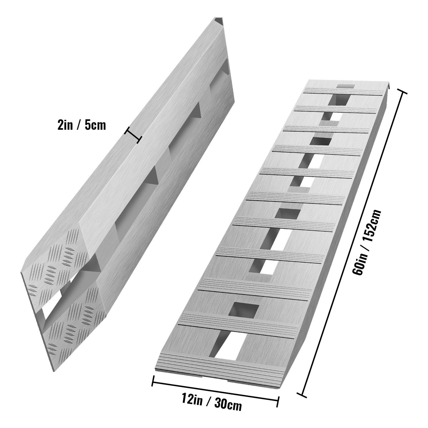 Aluminium Laadbruggen – Laadplanken – Oprijplaten – Laadrampen – Oprijplanken Set – 6000 lbs Draagkracht – Antislip Beavertail Haak