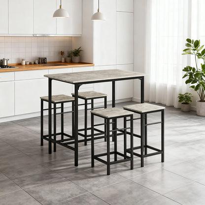 Eettafelset – Barset – Bistroset – Keukentafelset – Stoelenset – Compact Ontwerp – Duurzaam Houtfineer Met Metalen Frame