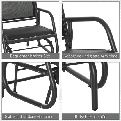 Tuinschommelbank – Tuinbank – Schommelstoel – Tuinmeubel – Loungestoel – Metalen Frame – Ademend Mesh – 2 Personen – Draagvermogen 200 kg