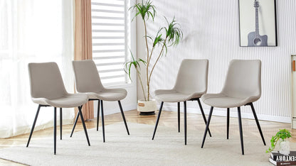 Scandinavische Eetkamerstoelen – Stoelen Set – Eetkamerstoelen – Cafestoelen – Keukenstoelen – Zwarte Variant – Ademend Katoenen Zitoppervlak – Stevige Metalen Poot Met Antislip