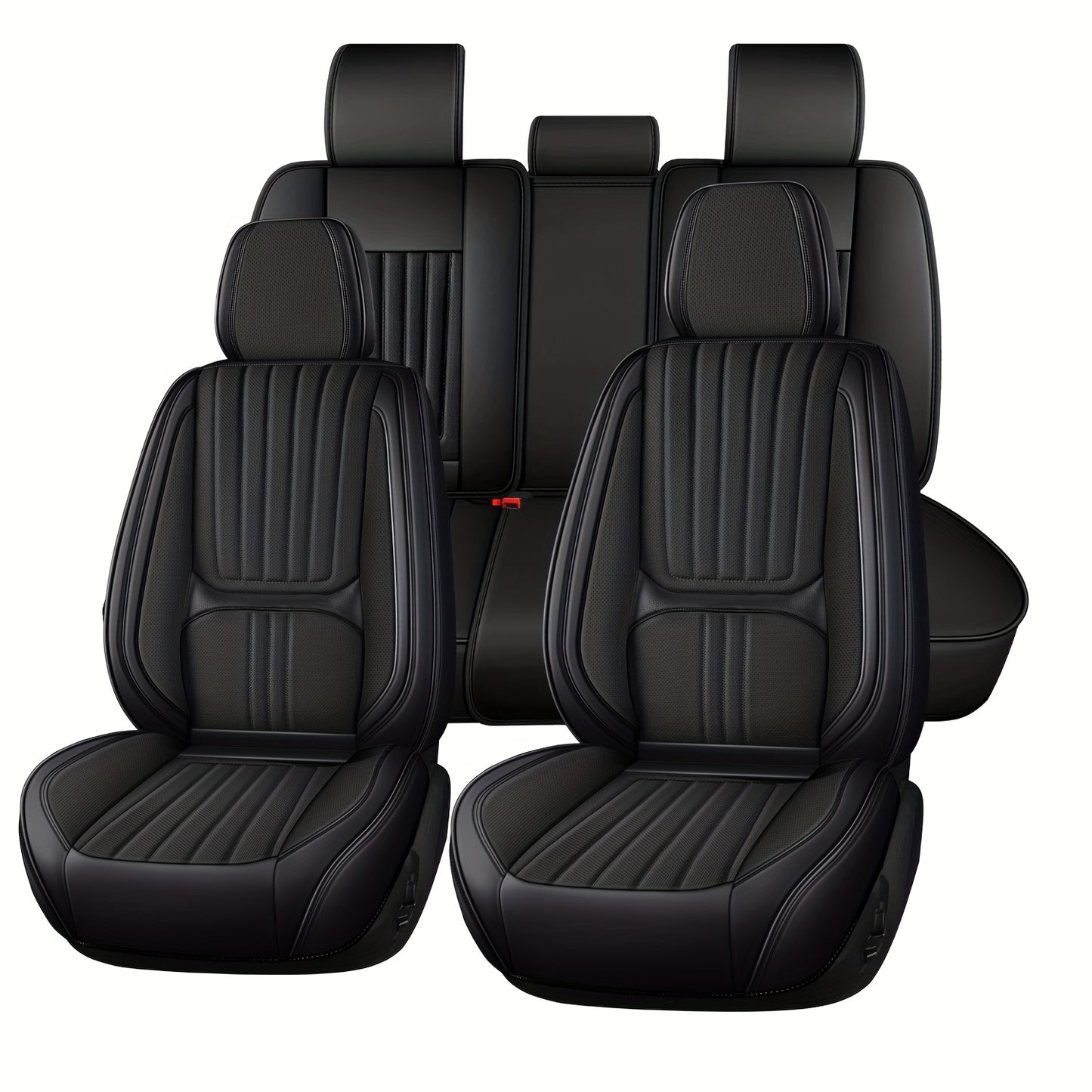 Autostoelhoes – Stoelhoes Auto – Autostoelbeschermer – Stoelhoezen Universeel – Leren Autostoelhoes – 5 Zitplaatsen Set – Premium Nappa Leder – Ademend en Duurzaam