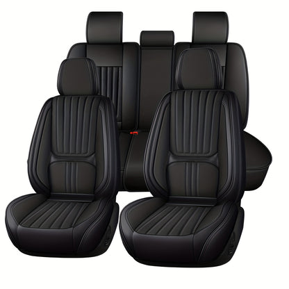 Autostoelhoes – Stoelhoes Auto – Autostoelbeschermer – Stoelhoezen Universeel – Leren Autostoelhoes – 5 Zitplaatsen Set – Premium Nappa Leder – Ademend en Duurzaam