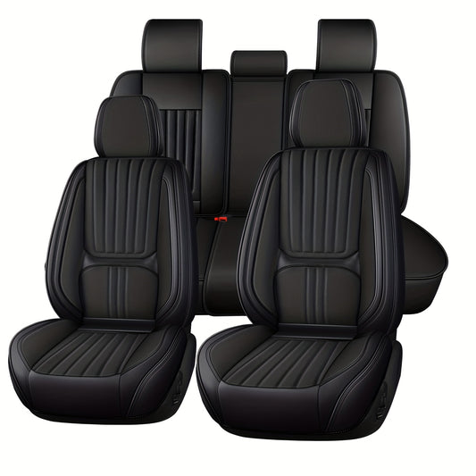 Autostoelhoes – Stoelhoes Auto – Autostoelbeschermer – Stoelhoezen Universeel – Leren Autostoelhoes – 5 Zitplaatsen Set – Premium Nappa Leder – Ademend en Duurzaam